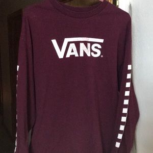 Worn “Vans” checkered long sleeve t-shirt